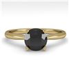 Image 1 : 1.0 CTW Black Diamond Engagement Designer Ring 18K Yellow Gold - REF-44H5W - 32404