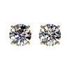 Image 1 : 1.02 CTW Certified H-SI/I Quality Diamond Solitaire Stud Earrings 10K Yellow Gold - REF-114T5X - 365