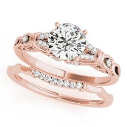 0.75 CTW Certified VS/SI Diamond Solitaire 2Pc Wedding Set 14K Rose Gold - REF-113K8R - 31893