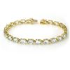 Image 1 : 12.0 CTW Aquamarine Bracelet 10K Yellow Gold - REF-74M9F - 13448