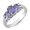 Image 1 : 0.99 CTW Tanzanite & Diamond Ring 14K White Gold - REF-38M2F - 10426