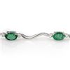 Image 2 : 3.02 CTW Emerald & Diamond Bracelet 10K White Gold - REF-35M8F - 10896