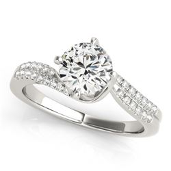 1 CTW Certified VS/SI Diamond Bypass Solitaire Ring 18K White Gold - REF-208T2X - 27726