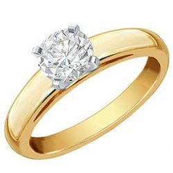 0.25 CTW Certified VS/SI Diamond Solitaire Ring 14K 2-Tone Gold - REF-48N2Y - 11970