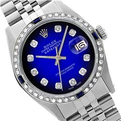 Rolex Men's Stainless Steel, QuickSet, Diam Dial & Diam/Sapphire Bezel - REF-441Y8X