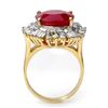 Image 2 : 10.65 CTW Ruby & Diamond Ring 14K Yellow Gold - REF-246M4F - 13195