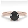 Image 1 : 1.0 CTW Black Diamond Engagement Designer Ring 14K Rose Gold - REF-39M3F - 38454