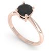 Image 2 : 1.0 CTW Black Diamond Engagement Designer Ring 14K Rose Gold - REF-39M3F - 38454