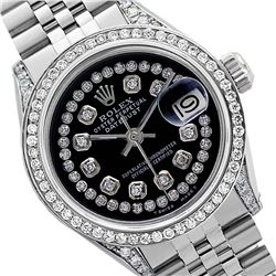 Rolex Men's Stainless Steel, QuickSet, Diamond Dial & Diamond Bezel - REF-501A8N