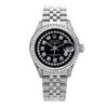 Image 2 : Rolex Men's Stainless Steel, QuickSet, Diamond Dial & Diamond Bezel - REF-501A8N