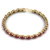 Image 2 : 30.8 CTW Ruby & VS/SI Certified Diamond Eternity Bracelet 10K Yellow Gold - REF-217H5W - 29460
