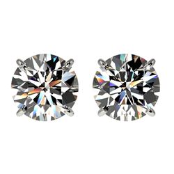 2.05 CTW Certified H-SI/I Quality Diamond Solitaire Stud Earrings 10K White Gold - REF-289N3Y - 3663