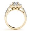 Image 2 : 2 CTW Certified VS/SI Diamond Solitaire Halo Ring 18K Yellow Gold - REF-284M2F - 26442