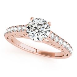 1.4 CTW Certified VS/SI Diamond Solitaire Ring 18K Rose Gold - REF-375H5W - 27649