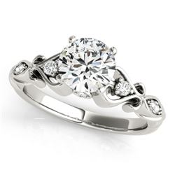 0.90 CTW Certified VS/SI Diamond Solitaire Antique Ring 18K White Gold - REF-195M3F - 27420