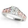 Image 2 : 1.12 CTW Certified VS/SI Diamond Solitaire 2Pc Set 14K White & Rose Gold - REF-205M3F - 31665