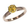 Image 2 : 1 CTW Certified Intense Yellow SI Diamond Solitaire Engagement Ring 10K Rose Gold - REF-140K4R - 329