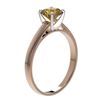 Image 4 : 1 CTW Certified Intense Yellow SI Diamond Solitaire Engagement Ring 10K Rose Gold - REF-140K4R - 329