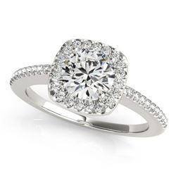 1.25 CTW Certified VS/SI Diamond Solitaire Halo Ring 18K White Gold - REF-307R4K - 26602