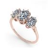 Image 2 : 2 CTW Solitaire Past Present Future VS/SI Oval Cut Diamond Ring 18K Rose Gold - REF-414H2W - 35780