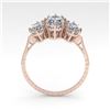 Image 4 : 2 CTW Solitaire Past Present Future VS/SI Oval Cut Diamond Ring 18K Rose Gold - REF-414H2W - 35780