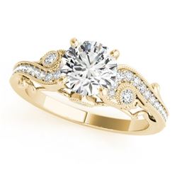 1 CTW Certified VS/SI Diamond Solitaire Antique Ring 18K Yellow Gold - REF-191M3F - 27410