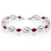 Image 1 : 5.10 CTW Ruby & Diamond Bracelet 14K White Gold - REF-94N5Y - 10662