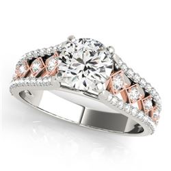 1.45 CTW Certified VS/SI Diamond Solitaire Ring 18K White & Rose Gold - REF-388H2W - 27901