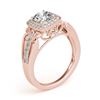 Image 4 : 1.3 CTW Certified VS/SI Diamond Solitaire Halo Ring 18K Rose Gold - REF-388N8Y - 26552