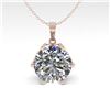 Image 2 : 1 CTW Certified VS/SI Diamond Solitaire Necklace 18K Rose Gold - REF-274X6T - 35861
