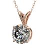 Image 2 : 1.07 CTW Certified H-SI/I Quality Diamond Solitaire Necklace 10K Rose Gold - REF-178M2F - 36763