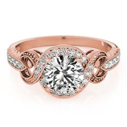 1.33 CTW Certified VS/SI Diamond Solitaire Halo Ring 18K Rose Gold - REF-374N8Y - 26585