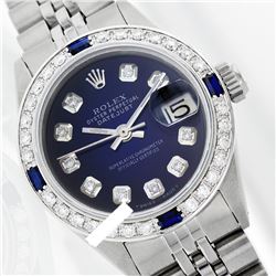 Rolex Men's Stainless Steel, QuickSet, Diam Dial & Diam/Sapphire Bezel - REF-441K8R