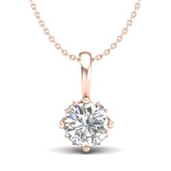 0.62 CTW VS/SI Diamond Solitaire Art Deco Stud Necklace 18K Rose Gold - REF-101R8K - 37023