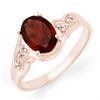 Image 1 : 1.26 CTW Garnet & Diamond Ring 18K Rose Gold - REF-31T5X - 12457