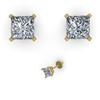 Image 1 : 1.03 CTW Princess Cut VS/SI Diamond Stud Designer Earrings 14K Yellow Gold - REF-151W8H - 32143