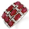 Image 1 : 3.15 CTW Ruby & Diamond Ring 10K White Gold - REF-48K2R - 11665