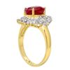 Image 2 : 3.24 CTW Ruby & Diamond Ring 14K Yellow Gold - REF-58N4Y - 13065