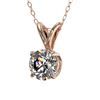 Image 2 : 0.77 CTW Certified H-SI/I Quality Diamond Solitaire Necklace 10K Rose Gold - REF-100M2F - 36740