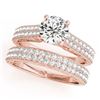 Image 1 : 2.01 CTW Certified VS/SI Diamond Pave 2Pc Set Solitaire Wedding 14K Rose Gold - REF-424X2T - 32136