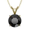 Image 1 : 1.59 CTW Fancy Black VS Diamond Solitaire Necklace 10K Yellow Gold - REF-42M9F - 36801