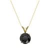 Image 4 : 1.59 CTW Fancy Black VS Diamond Solitaire Necklace 10K Yellow Gold - REF-42M9F - 36801