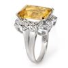 Image 2 : 9.25 CTW Citrine & Diamond Ring 14K White Gold - REF-58F9M - 11485
