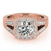 Image 1 : 1.65 CTW Certified VS/SI Diamond Solitaire Halo Ring 18K Rose Gold - REF-608M9F - 27028