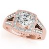 Image 2 : 1.65 CTW Certified VS/SI Diamond Solitaire Halo Ring 18K Rose Gold - REF-608M9F - 27028