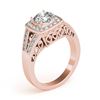 Image 4 : 1.65 CTW Certified VS/SI Diamond Solitaire Halo Ring 18K Rose Gold - REF-608M9F - 27028