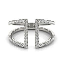 0.75 CTW Certified VS/SI Diamond Designer Fashion Ring 18K White Gold - REF-89X8T - 28295