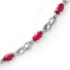 Image 2 : 9.02 CTW Ruby & Diamond Necklace 18K White Gold - REF-163N6Y - 11403