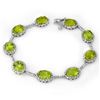 Image 1 : 20.33 CTW Peridot & Diamond Bracelet 14K White Gold - REF-135Y3N - 11014