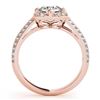 Image 2 : 0.85 CTW Certified VS/SI Diamond Solitaire Halo Ring 18K Rose Gold - REF-140Y2N - 26908